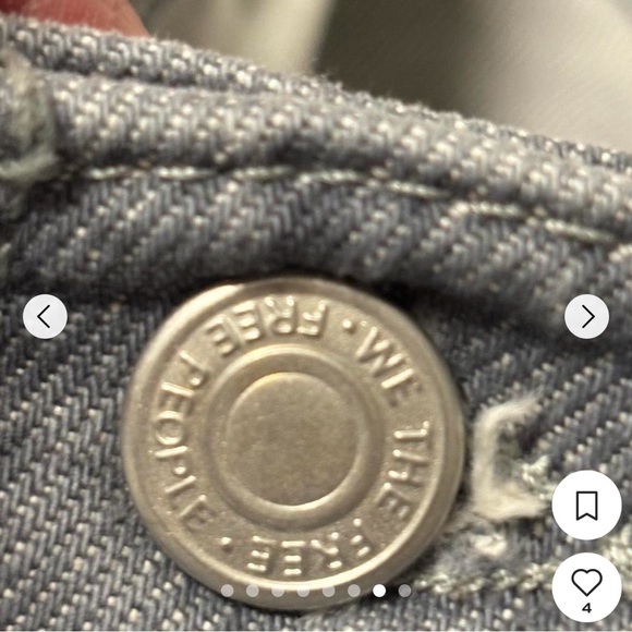 Free people slouch wide barrel Gray Denim Jeans with Tag - Size 28 - Picture 6 of 8